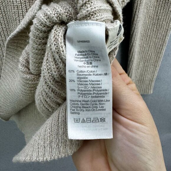 Women's Tan Madewell Oatmeal Thompson Pocket Pullover Sweater sz XS - Picture 9 of 9